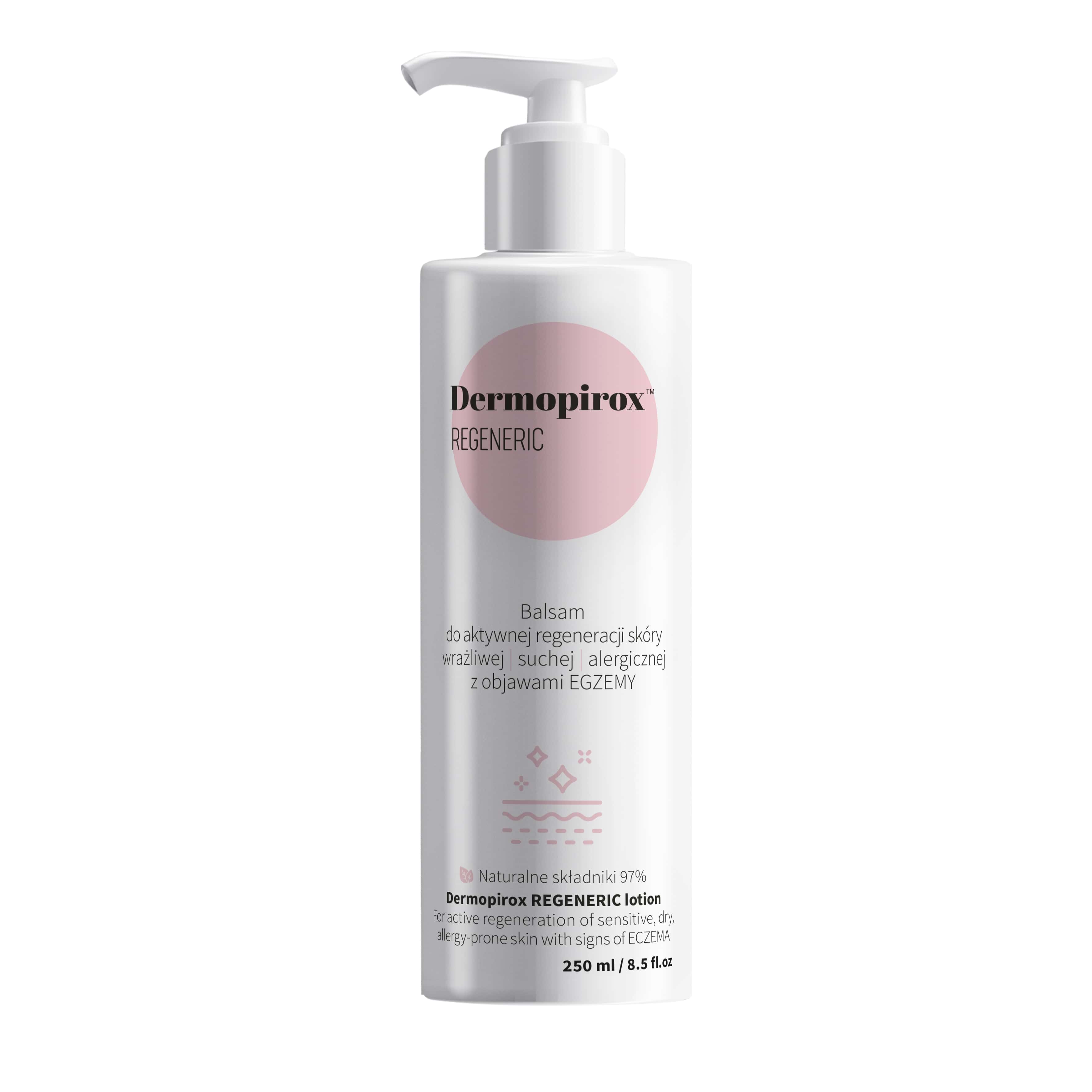Dermohurt DERMOPIROX Regeneric Balsam, regenerujący do skóry suchej i wrażliwej, 250 ml — Inhaltsstoffe i ocena