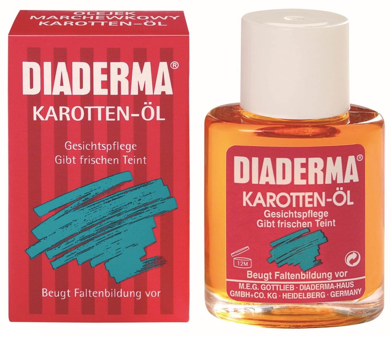 DIADERMA Olejek marchewkowy poprawia koloryt cery, pogłębia opaleniznę, 30 ml
