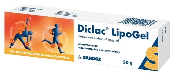 Diclac Lipogel, żel przeciwbólowy i przeciwzapalany, 50 g