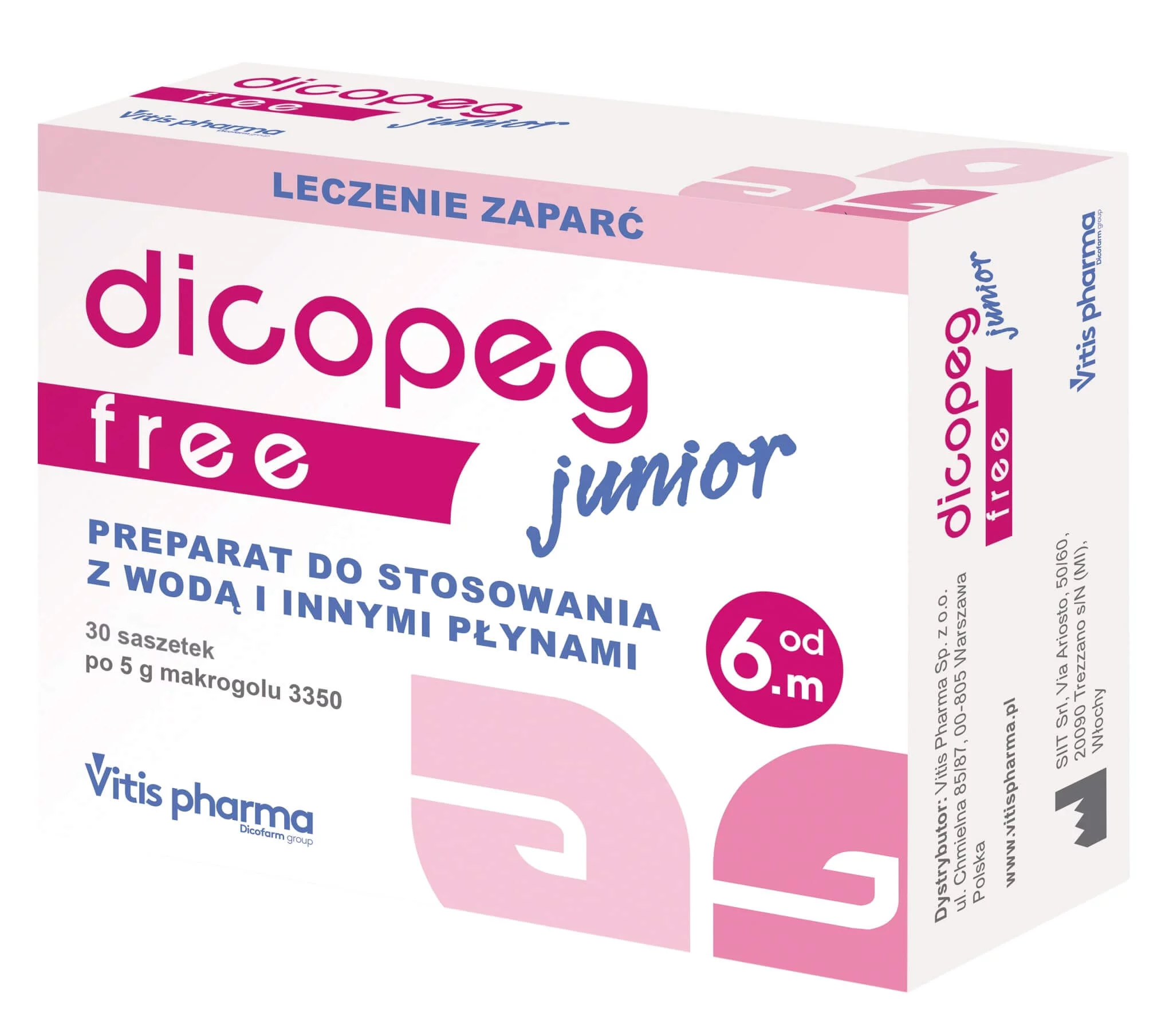Dicopeg Junior Free  proszek na zaparcia dla dzieci, 30 sasz.