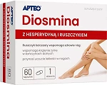 Diosmina z hesperydyną i ruszczykiem APTEO  kapsułki ze składnikami wspomagającymi prawidłowe krążenie żylne, 60 szt.