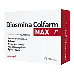 Diosmina Colfarm Max  tabletki na uczucie ciężkości, ból, skurcze nóg, pajączki naczyniowe, 60 szt.