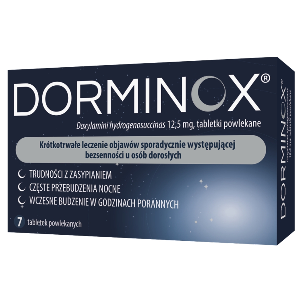Dorminox, tabletki o działaniu uspokajającym i nasennym, 7 szt.