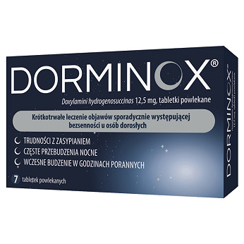 Dorminox, tabletki o działaniu uspokajającym i nasennym, 7 szt.