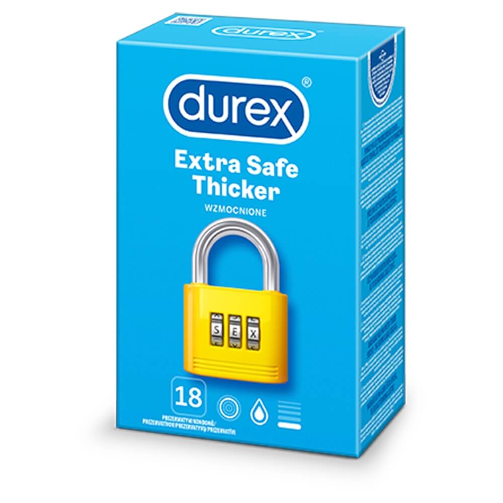 Durex Extra Safe, prezerwatywy pogrubione, 18 szt.