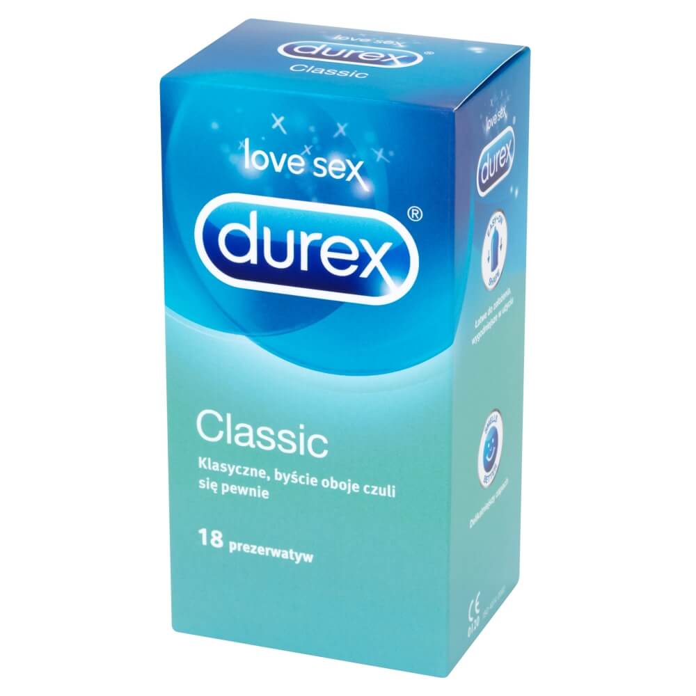 Durex Classic, prezerwatywy klasyczne, 18 szt.