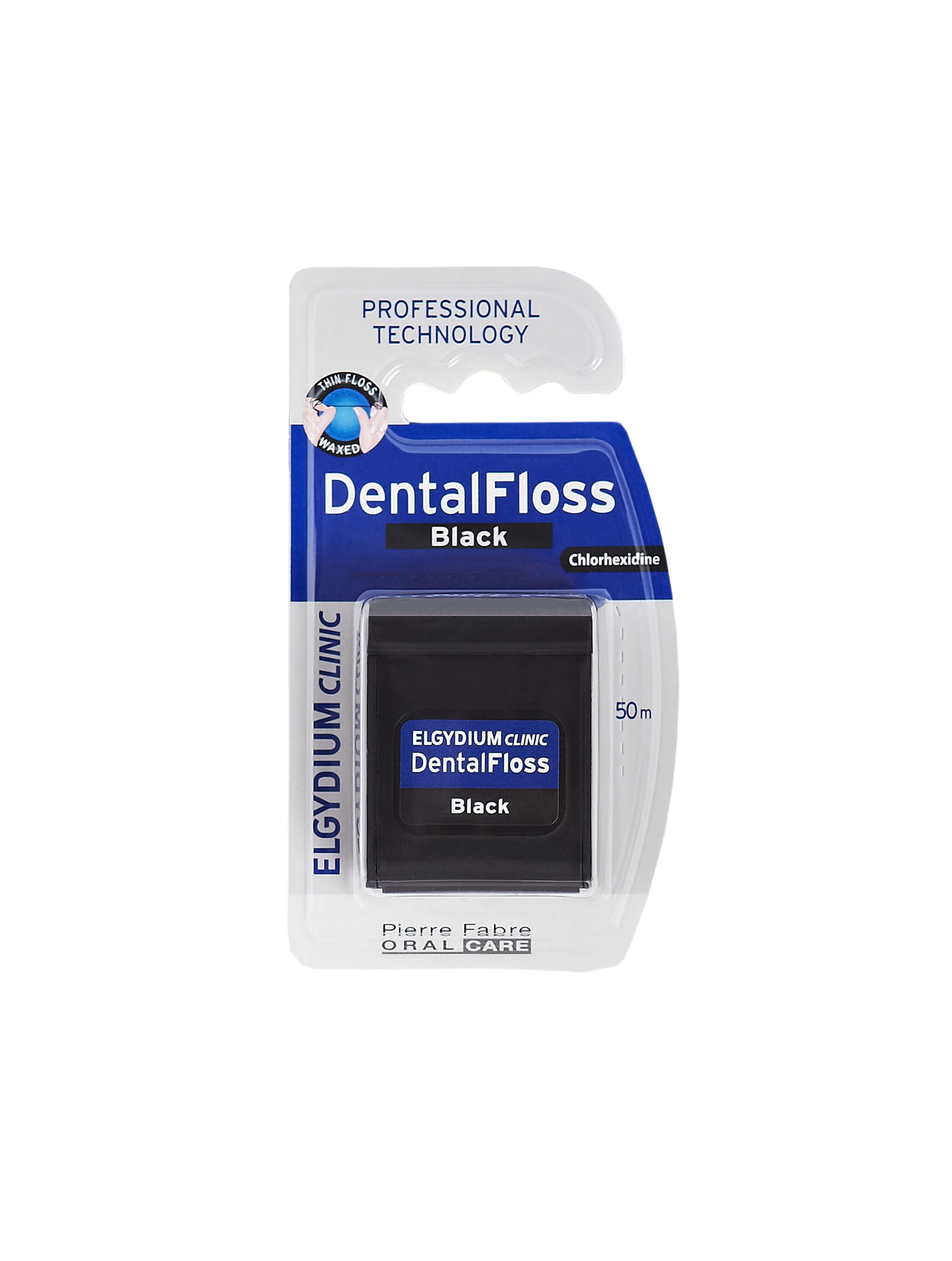 Elgydium Dental Floss, czarna nić dentystyczna, 50 m