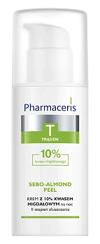 Pharmaceris T Sebo-Almond Peel, krem przeciwtrądzikowy złuszczający z kwasem migdałowym do stosowania na noc, 50 ml