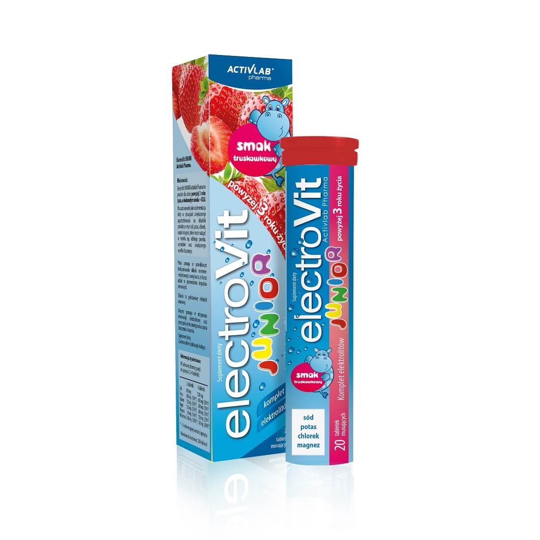 ElectroVit Junior , elektrolity dla dzieci o smaku truskawkowym, 20 szt.