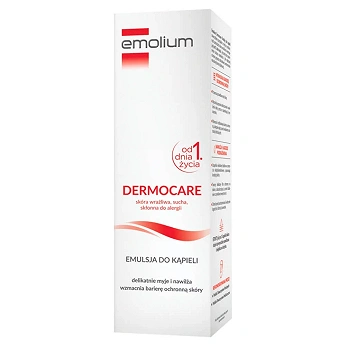 Emolium Dermocare, emulsja do kąpieli do skóry wrażliwej, suchej, skłonnej do alergii, 200 ml