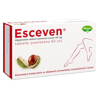 Esceven, tabletki stosowane w objawach niewydolności żylnej, 60 szt.