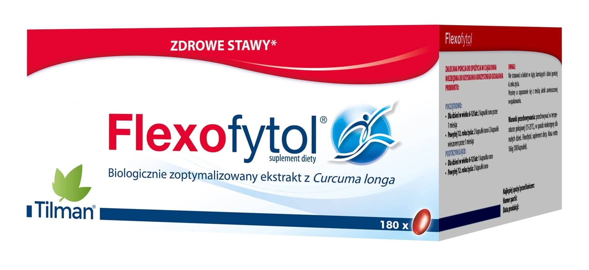 Flexofytol, kapsułki z ekstraktem z kurkumy dla osób dbających o zdrowie stawów, 180 szt