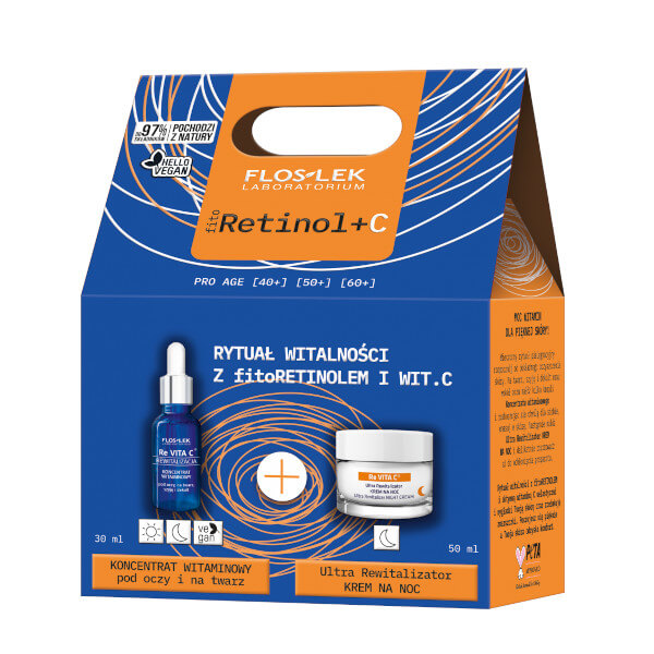 FLOSLEK Flos-Lek Retinol+C, zestaw: koncentrat witaminowy – 15 ml + krem na noc – 50 ml