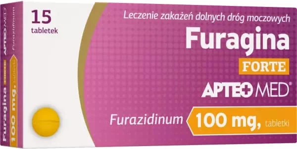 Furagina Forte APTEO MED, tabletki na zakażenia dolnych dróg moczowych, 15 szt.