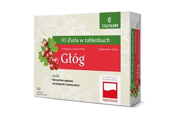 Zioła w tabletkach Głóg, tabletki powlekane ze składnikami wspierającymi krążenie i pracę serca, 90 szt.