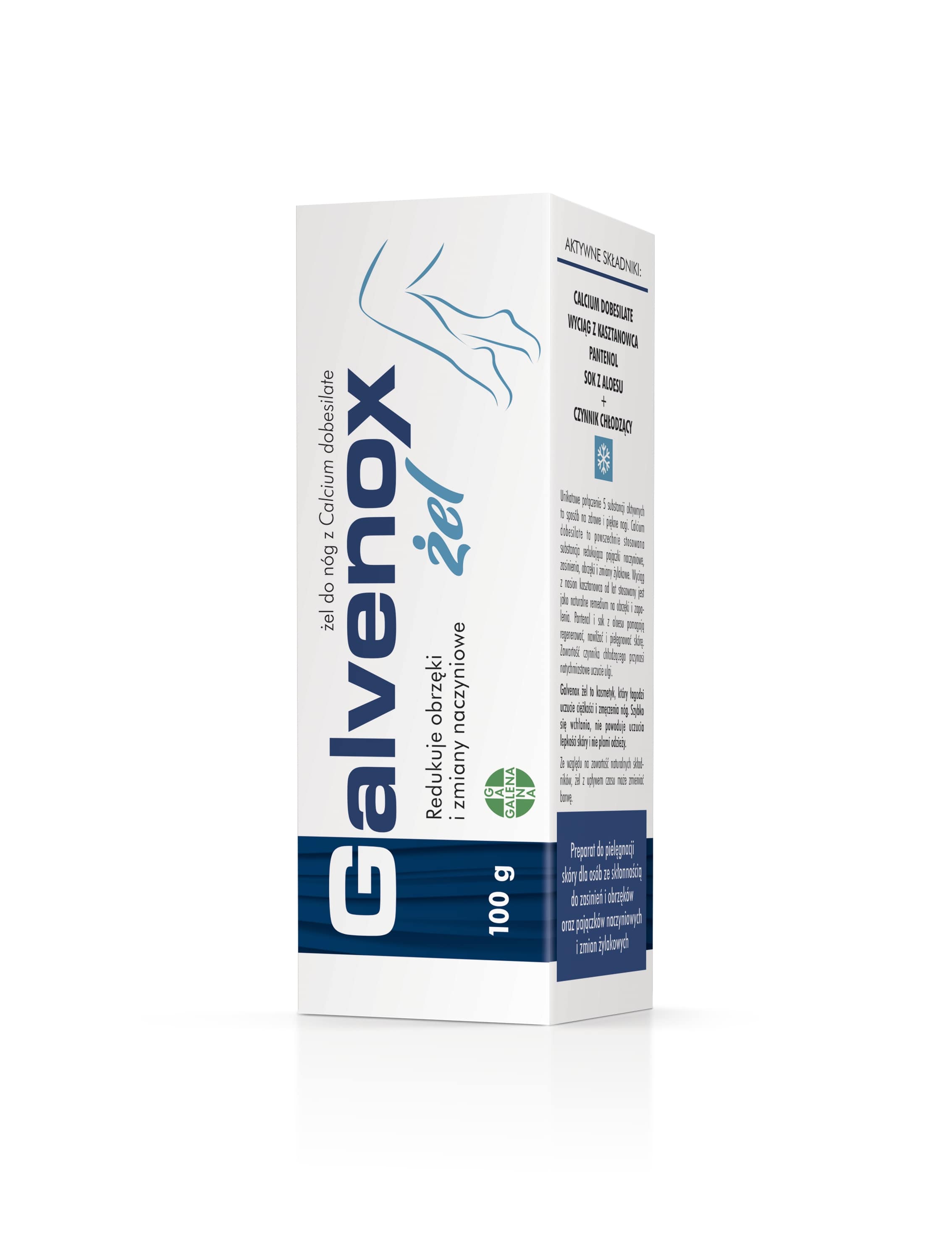 Galvenox Żel, redukuje obrzęki i zmiany naczyniowe, 100 g