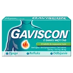 Gaviscon  tabletki do rozgryzania i żucia na zgagę, refluks i odbijanie o smaku mięty, 24 szt.