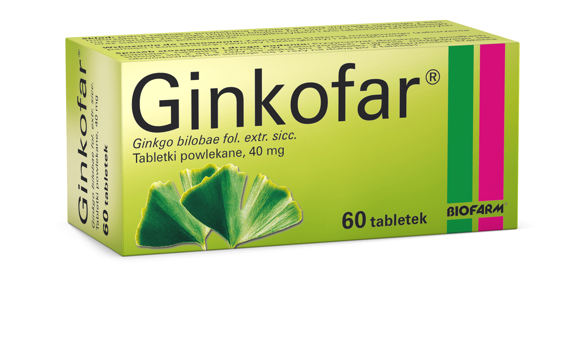 Ginkofar Extra tabletki powlekane wspierające sprawność umysłową, 60 szt.