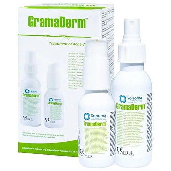 GramaDerm, do stosowania wspomagająco w miejscowym leczeniu trądziku, zestaw: płyn, 100 ml + żel, 60 g