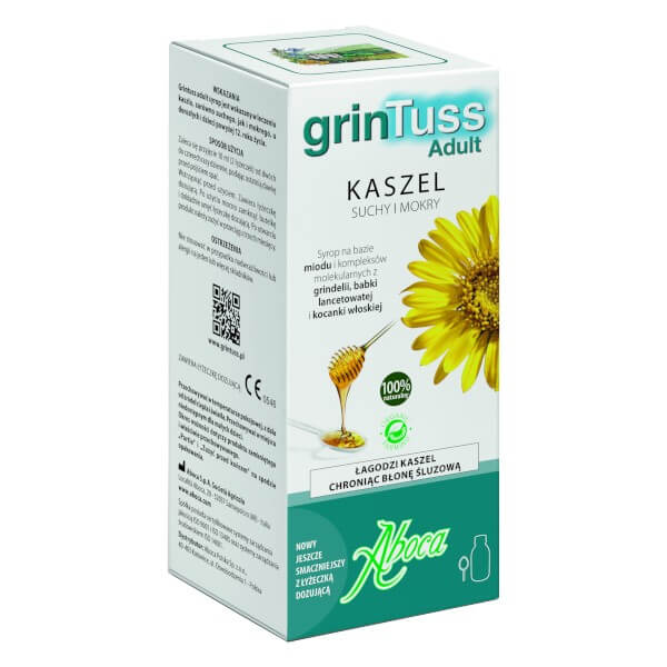 Grintuss Adult, syrop na bazie miodu łagodzący kaszel, 210 g