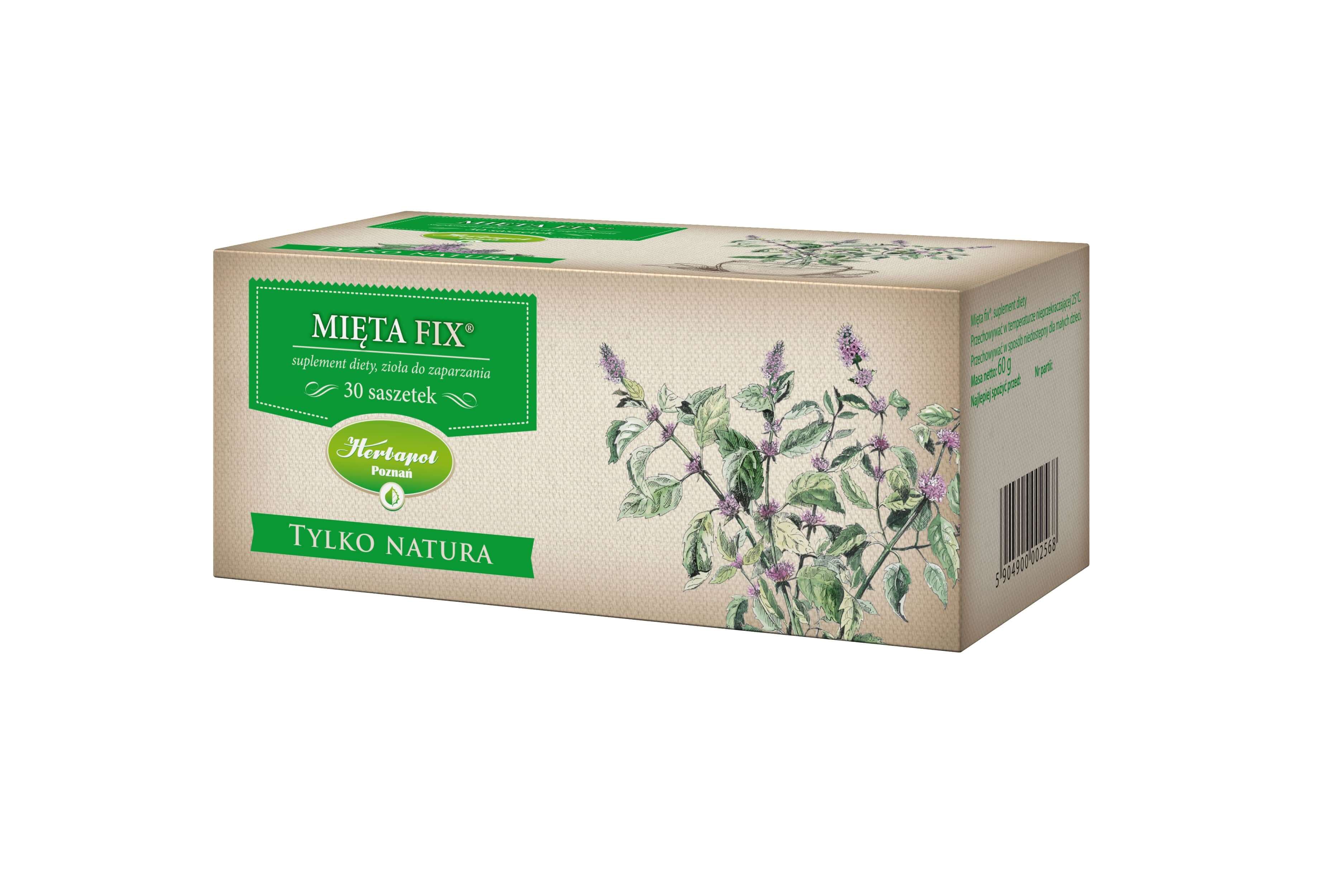 Mięta fix , zioła pomocne w niestrawności, odbijaniu, 30 sasz.