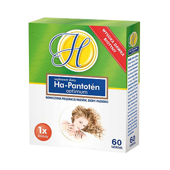 Ha-Pantoten Optimum, tabletki z witaminami i minerałami wzmacniającymi włosy, 60 szt.