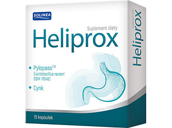 Heliprox, kapsułki ze składnikami wspierającymi odbudowę flory bakteryjnej i odporność, 15 szt.