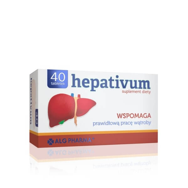 Hepativum, tabletki ze składnikami wspierającymi prawidłową pracę wątroby, 40 szt.