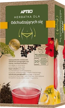 Herbatka dla odchudzających się APTEO, bez dodatku barwników i aromatów, 20 sasz.