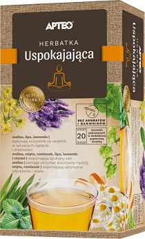 Herbatka uspokajająca z pomarańczą APTEO, bez dodatku barwników i aromatów, 20 sasz.