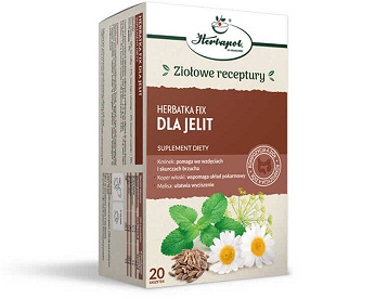 Herbatka dla jelit Fix, zioła do zaparzania w saszetkach dla osób borykających się z problemami jelit, 20 szt.