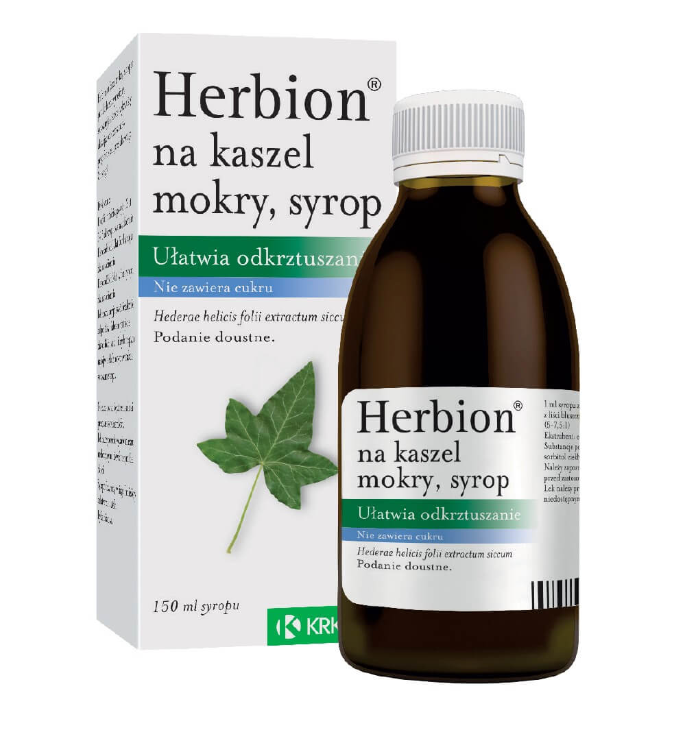 Herbion na kaszel mokry , syrop ułatwiający odkrztuszanie bez dodatku cukru, 150 ml