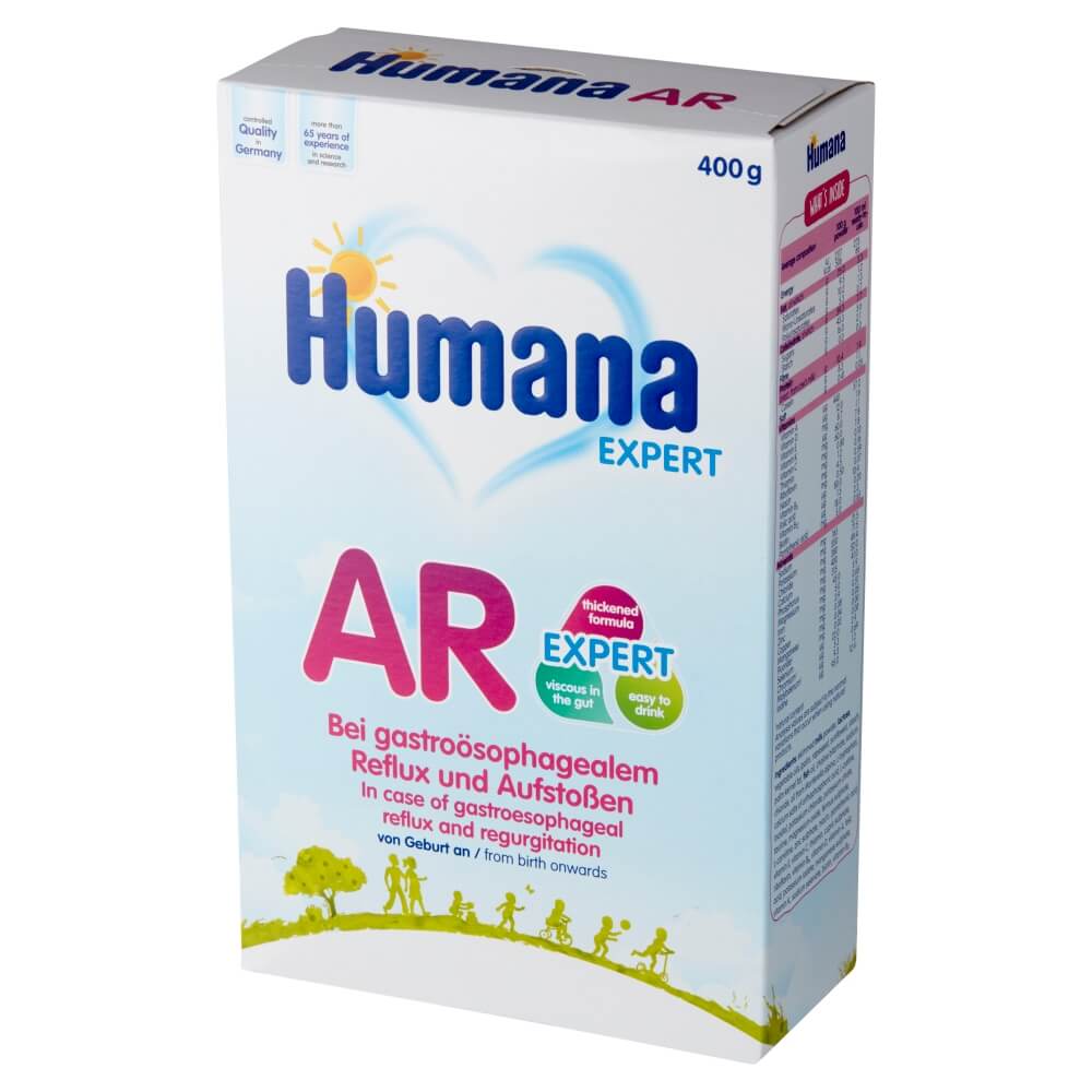 Humana AR , proszek dla niemowląt w przypadku refluksu żołądkowo-przełykowego i ulewań, 400 g