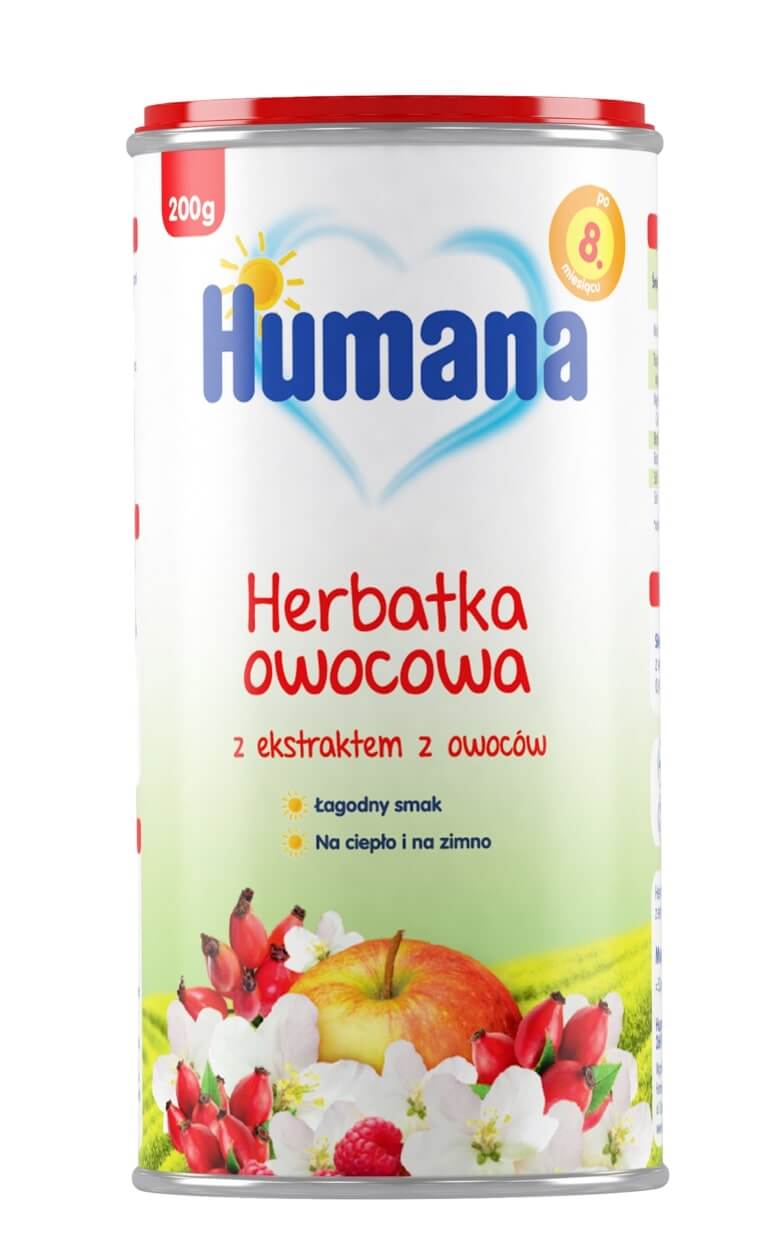 Humana Herbatka Owocowa, z ekstraktem z owoców po 8 miesiącu, 200 g
