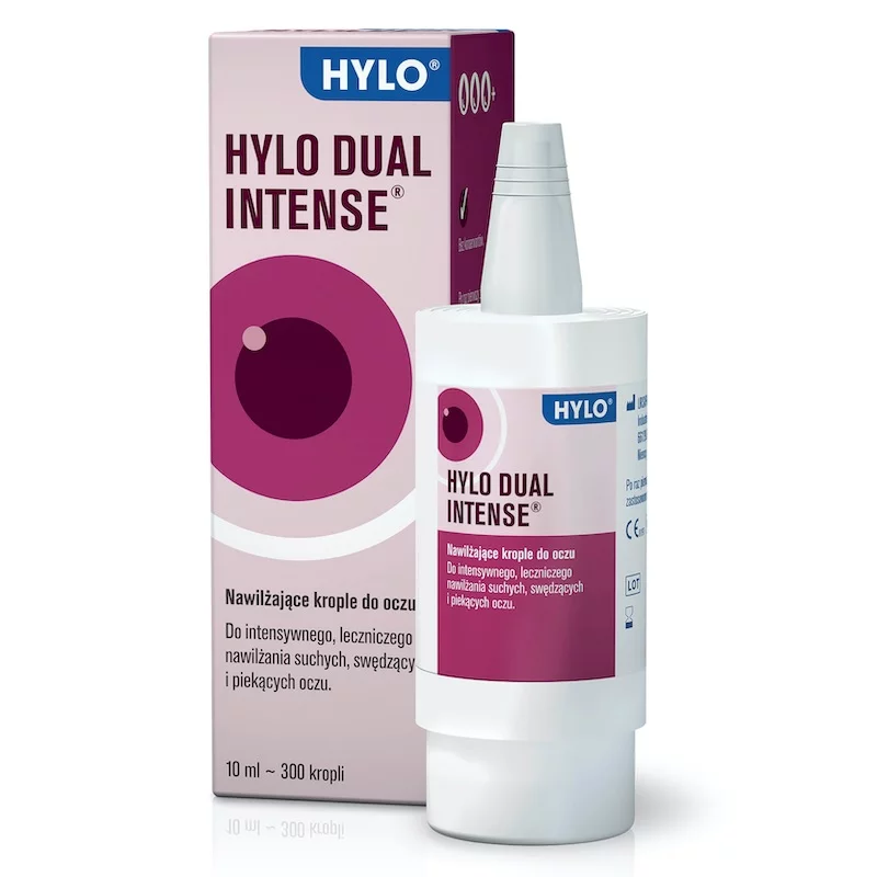 Hylo Dual Intense, krople nawilżające na podrażnienia alergiczne oczu, 10 ml