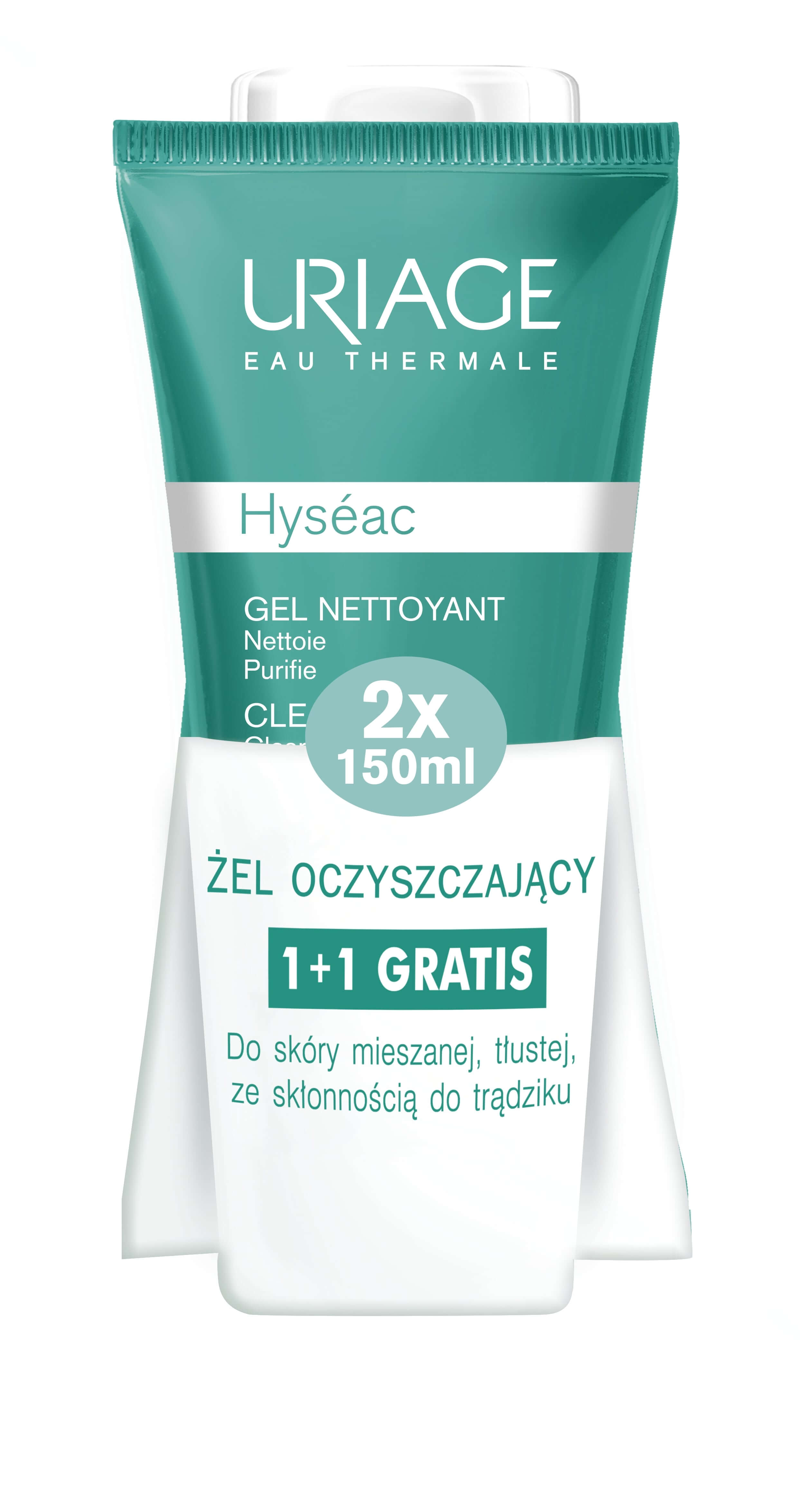 URIAGE Hyseac, zestaw dwóch żeli oczyszczających antybakteryjnych, 2 x 150 ml