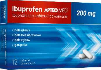 Ibuprofen APTEO MED, tabletki o działaniu przeciwbólowym i przeciwzapalnym, 12 szt.