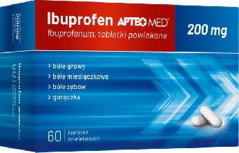 Ibuprofen APTEO MED, tabletki o działaniu przeciwbólowym i przeciwzapalnym, 60 szt.