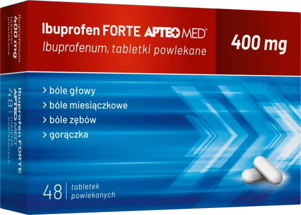 Ibuprofen APTEO MED tabletki o działaniu przeciwbólowym i przeciwzapalnym, 48 szt.