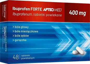 Ibuprofen APTEO MED, tabletki o działaniu przeciwbólowym i przeciwzapalnym, 48 szt.