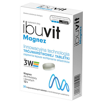 Ibuvit Magnez, tabletki z magnezem dla młodzieży i dorosłych, 30 szt.