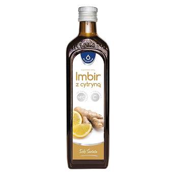 Imbir z cytryną z witaminą C, sok ze składnikami wspomagającymi odporność, 490 ml