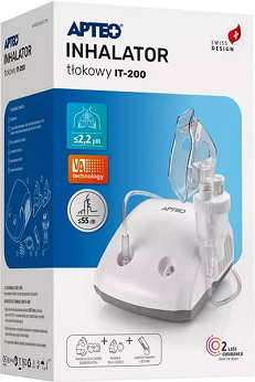Inhalator tłokowy IT-200 APTEO CARE, do nebulizacji dla dzieci i dorosłych, 1 szt.