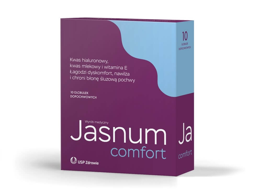 Jasnum Comfort globulki dopochwowe nawilżające i ochronne dla błony śluzowej pochwy, 10 szt.