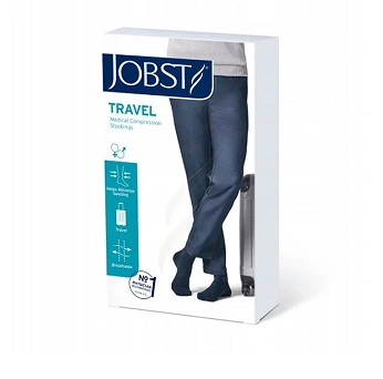 JOBST Travel, podkolanówki uciskowe dla podróżujących 15-20mmHg rozmiar 1 czarne, 1 para