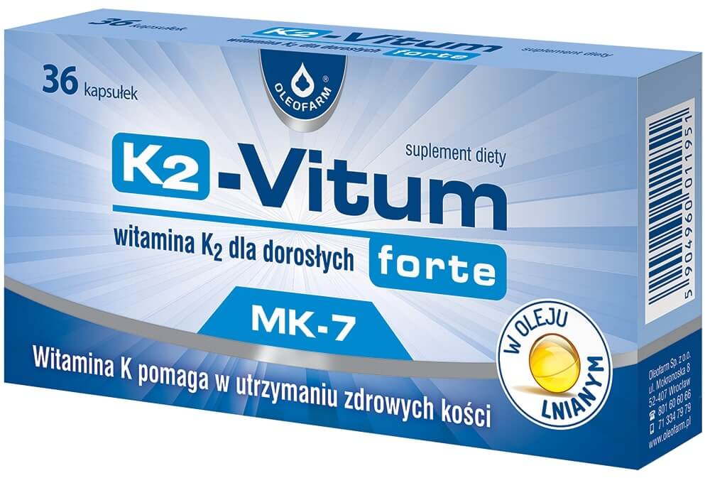 K2-Vitum forte, kapsułki z witaminą K dla dorosłych, 36 szt.