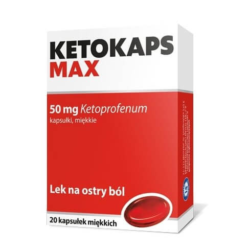 Ketokaps Max 50 mg, kapsułki miękkie o działaniu przeciwbólowym, 20 szt.