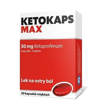 Ketokaps Max 50 mg, kapsułki miękkie o działaniu przeciwbólowym, 20 szt.
