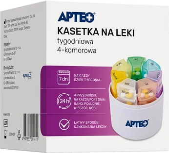 Kasetka na leki, tygodniowa 4-komorowa, 1 szt.