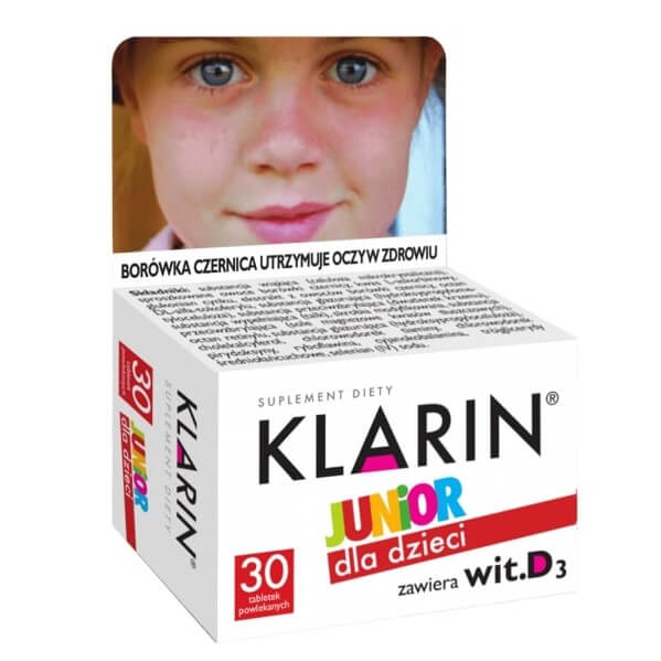 Klarin JUNIOR, tabletki z witaminami od 6 roku życia, 30 szt.